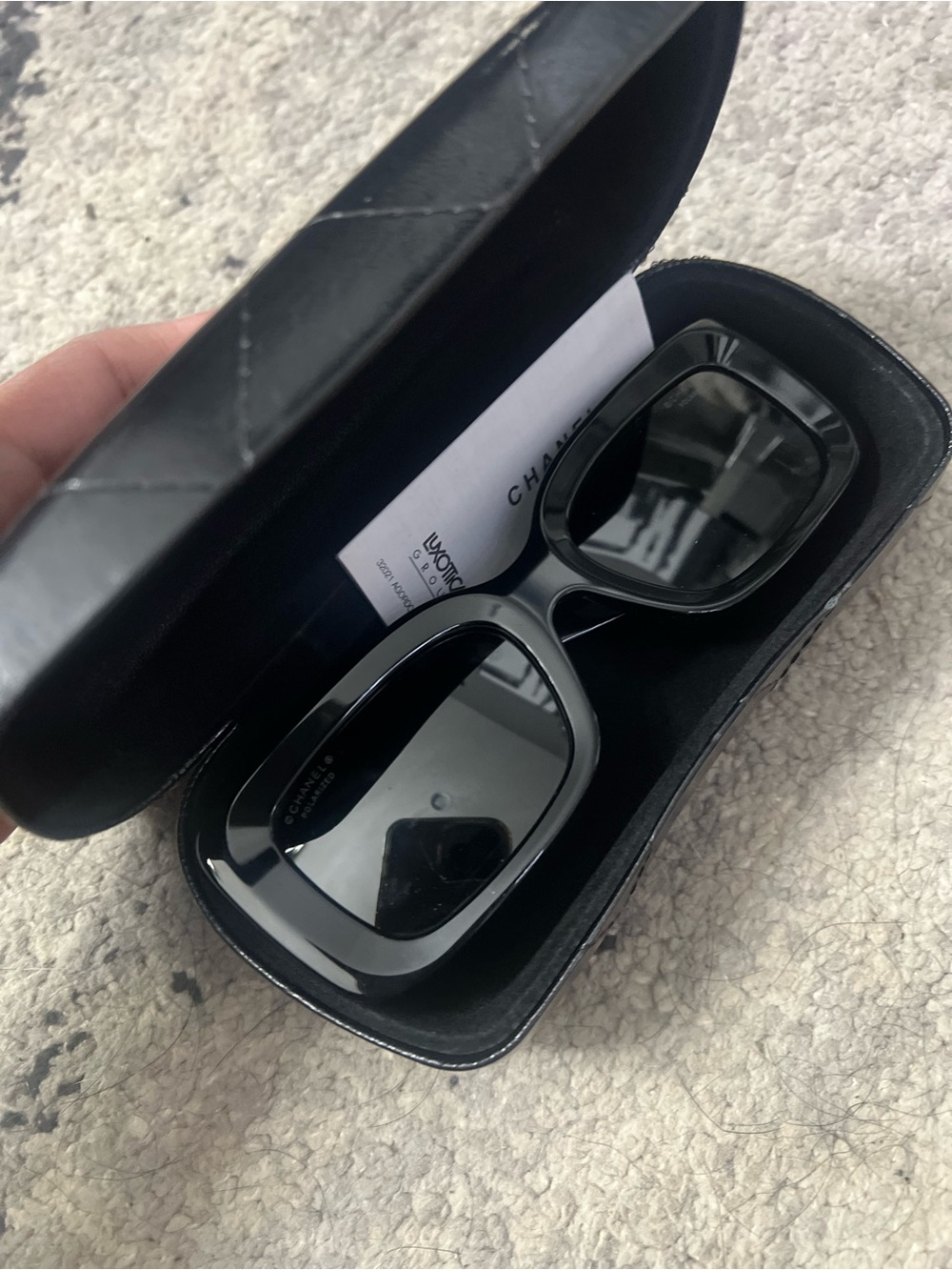 CHANEL Black Square Sunglasses